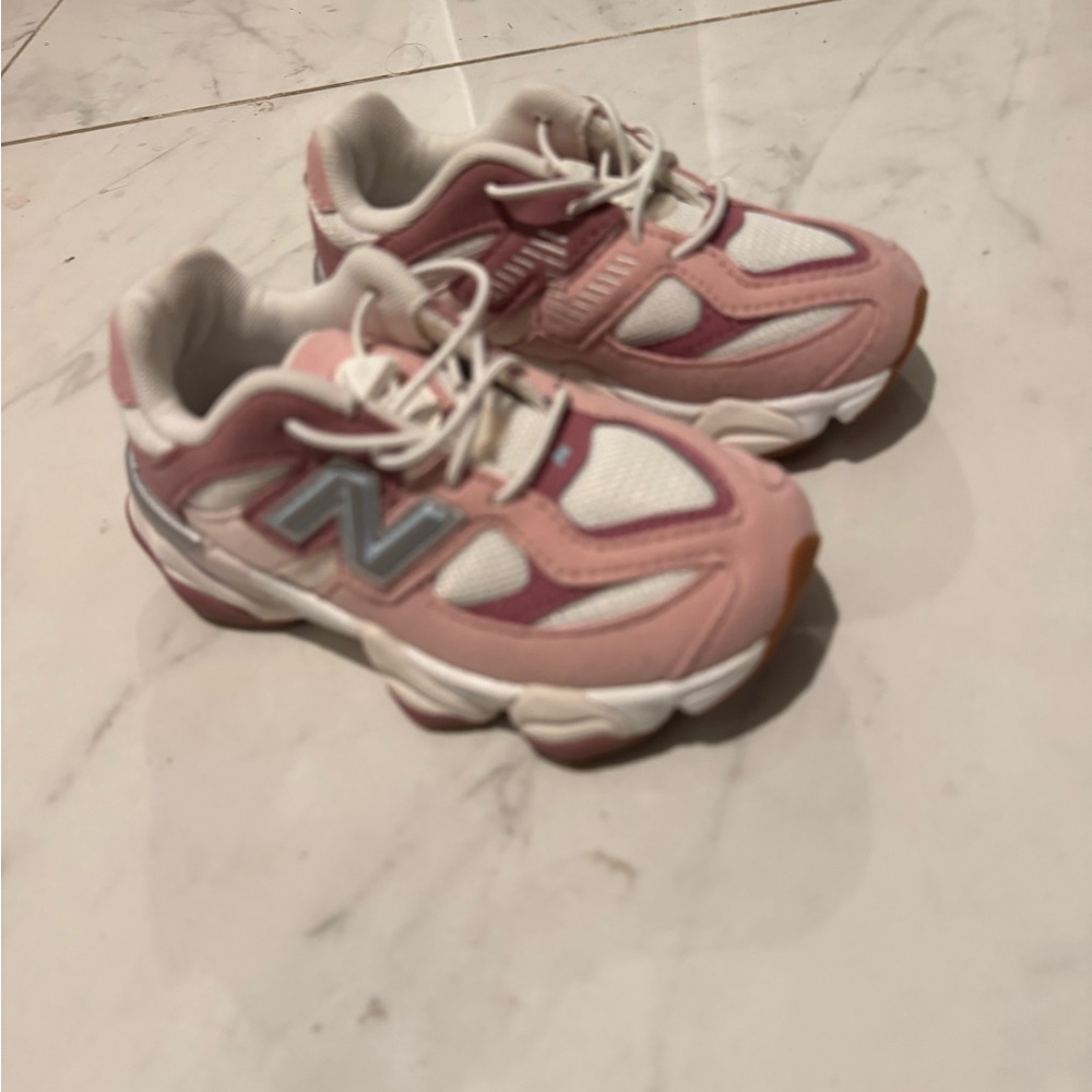 New Balance Kids' Pink and White Sneakers